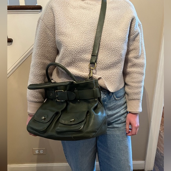 Cole Haan Medium Convertible Green Pebbled Tote - Picture 15 of 15